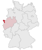 posición del distrito de Cléveris en Alemania