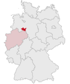 Lage des Kreises Minden-Lübbecke in Deutschland