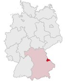 Lage des Landkreises Cham in Deutschland