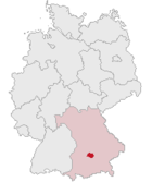 Lage des Landkreises Dachau in Deutschland
