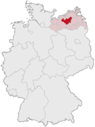 Lage des Landkreises Güstrow in Deutschland