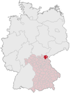 Lage des Landkreises Hof in Deutschland