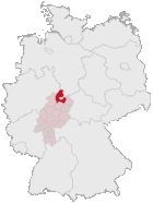 Lage des Landkreises Kassel in Deutschland