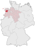 Lage des Landkreises Leer in Deutschland