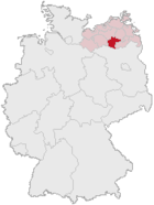 Lage des Landkreises Müritz in Deutschland