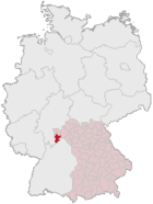 Lage des Landkreises Miltenberg in Deutschland