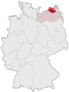 Lage des Landkreises Nordvorpommern in Deutschland