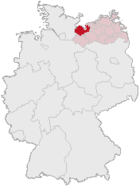 Lage des Landkreises Nordwestmecklenburg in Deutschland