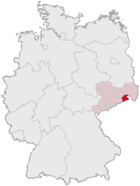 Lage des Landkreises Sächsische Schweiz in Deutschland