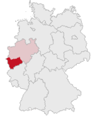 Lage des Regierungsbezirkes Köln in Deutschland