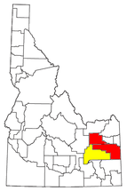 Área Estadística Metropolitana Combinada de Idaho Falls-Blackfoot y sus componentes:      Área Metropolitana de Idaho Falls      Área Micropolitana de Blackfoot