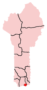 Localización de Cotonú en Benín