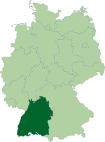 Ubicación del estado en el mapa de Alemania.