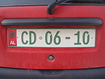 Diplomatic license plate in Albania.JPG
