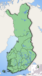 Satakunta on a map of Finland