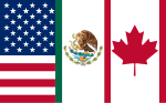 Flag of the North American Free Trade Agreement (standard version).svg