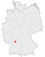 El punto rojo indica la localización de Eschelbronn el mapa de Alemania