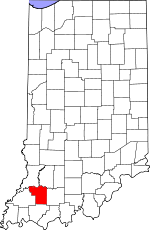 Ubicación del condado en Indiana.Ubicación de Indiana en EE. UU.
