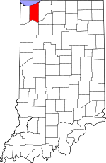 Ubicación del condado en Indiana.Ubicación de Indiana en EE. UU.