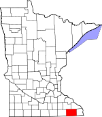 Ubicación del condado en Minnesota.Ubicación de Minnesota en EE. UU.