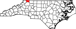 Mapa de Carolina del Norte con la ubicación del condado de Alleghany