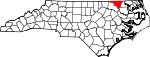 Mapa de Carolina del Norte con la ubicación del condado de Northampton