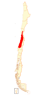 Ubicación de la especie dentro de Chile, según datos de la IUCN.