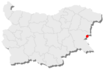 Mapa que muestra la ubicación de Nesebar en Bulgaria.