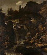 Van Everdingen Allart, Paesaggio scandinavo con cascata e mulino d'acqua.jpg