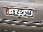 Vehicle registration plate of Kruja, Albania.jpg