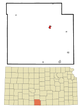 Ubicación en el condado de Barber en KansasUbicación de Kansas en EE. UU.