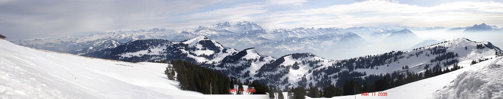 Panorámica de los alpes suizos desde Rigi Kulm