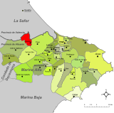 Localització de Adsubia respecte del Valle de Albaida