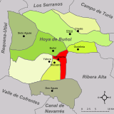 Localización de Alborache respecto a la comarca de la Hoya de Buñol