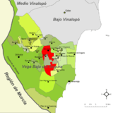 Localización de Almoradí respecto a la Vega Baja