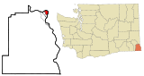 Ubicación en el condado de Asotin en el estado de Washington Ubicación de Washington en EE. UU.
