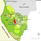 Localización de Benejúzar respecto a la comarca de la Vega Baja