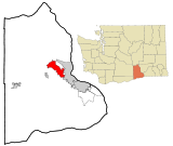 Ubicación en el condado de Benton en el estado de Washington Ubicación de Washington en EE. UU.