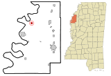 Ubicación en el condado de Bolivar y en el estado de Misisipi Ubicación de Misisipi en EE. UU.
