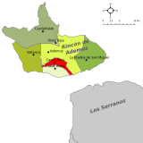 Localización de Casas Altas respecto a la comarca de Requena-Utiel