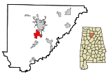 Ubicación en el condado de Cullman y en el estado de Alabama Ubicación de Alabama en EE. UU.