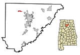 Ubicación en el condado de Cullman y en el estado de Alabama Ubicación de Alabama en EE. UU.