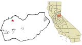 Ubicación en el condado de El Dorado y en el estado de CaliforniaUbicación de California en EE. UU.