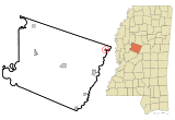 Ubicación en el condado de Holmes y en el estado de Misisipi Ubicación de Misisipi en EE. UU.