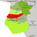 Localización de Jarafuel respecto a la comarca del Valle de Ayora