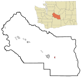 Ubicación en el condado de Kittitas en el estado de Washington Ubicación de Washington en EE. UU.