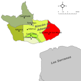 Localización de Puebla de San Miguel respecto a la comarca del Rincón de Ademuz