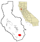 Ubicación en el Lake y en el estado de California Ubicación de California en EE. UU.