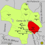 Localització de Bétera respecte del Camp de Túria