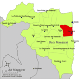 Localización de Benicarló respecto al Bajo Maestrazgo